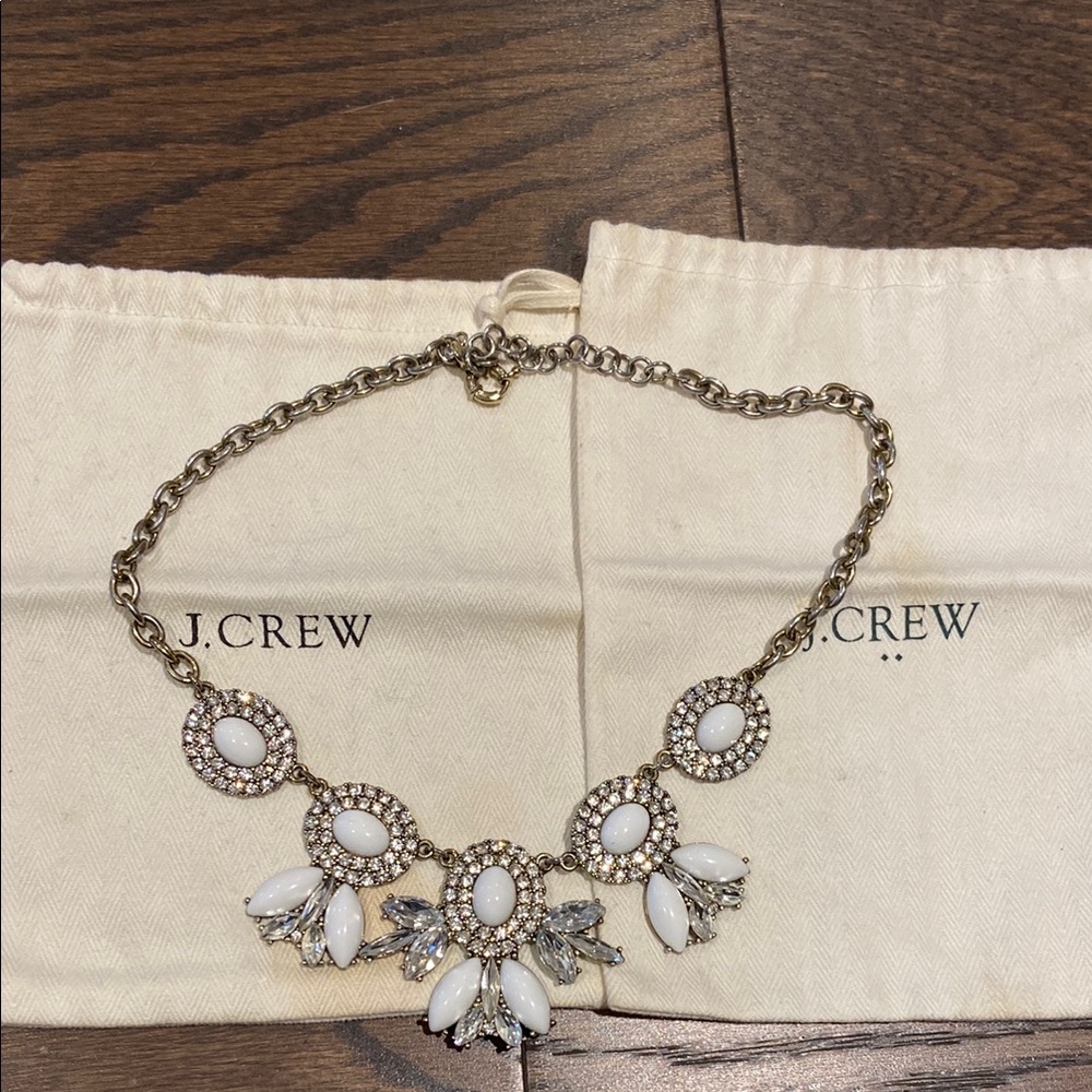 J. Crew Gold and White Statement Necklace